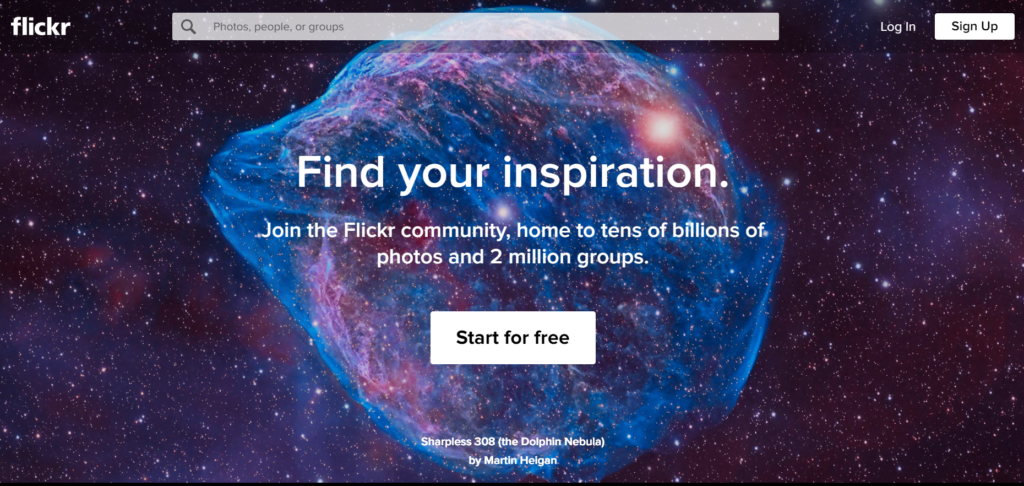 flickr.com website homepage