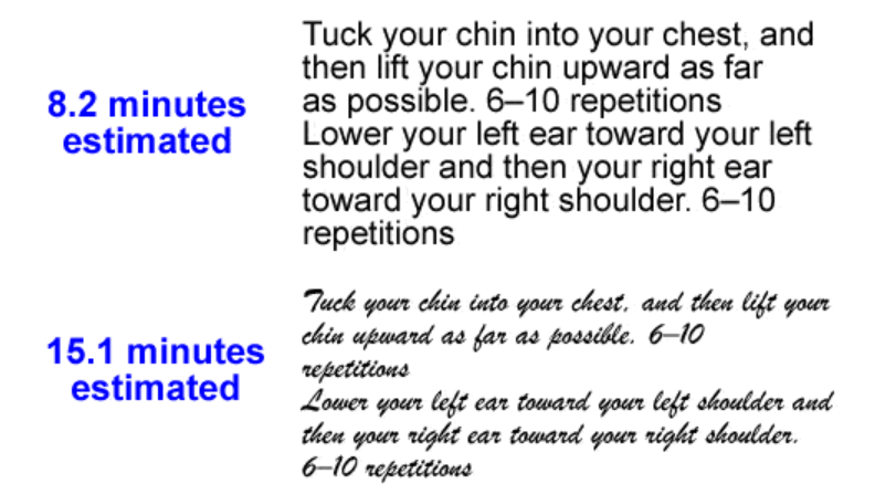 Comparison of 2 font styles experimented by Hyunjin Song and Norbet Schwartz about font psychology. 