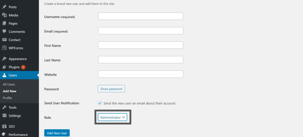 How to add new user in WordPress?